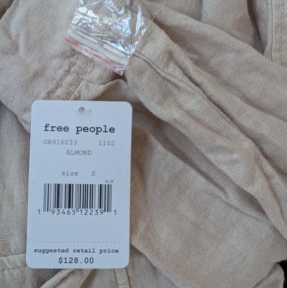 Free People Jonie Linen Blend Jacket sz S NWT - Picture 6 of 7